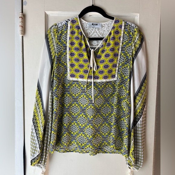 MSGM Silk Peasant Blouse IT 42 or US 6 - Picture 3 of 10